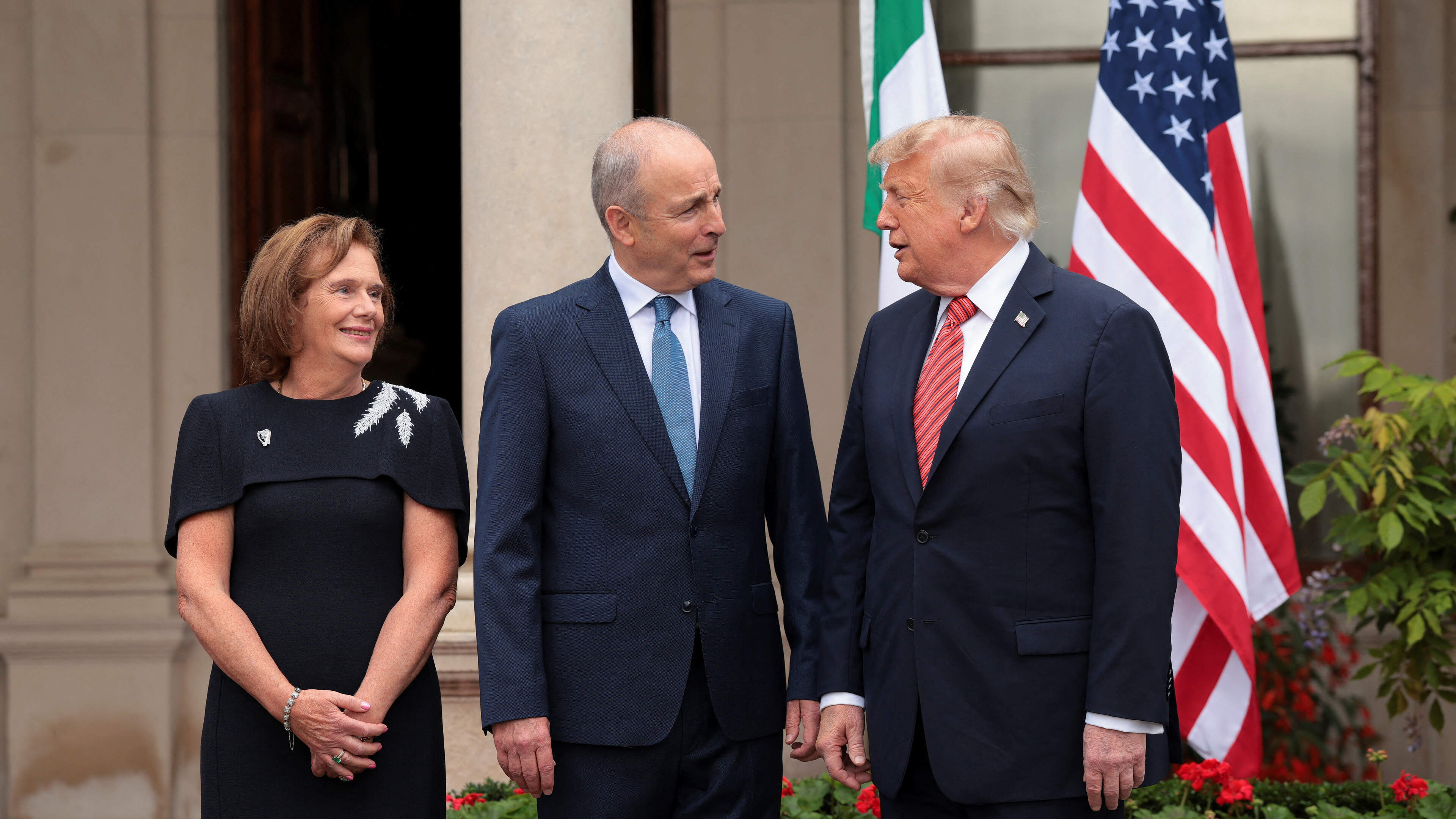Trump says he ‘loves’ reaction to his reunification comments; Gerry Adams says his support is ‘welcome’; and here’s how the world’s media reported on visit to Ireland